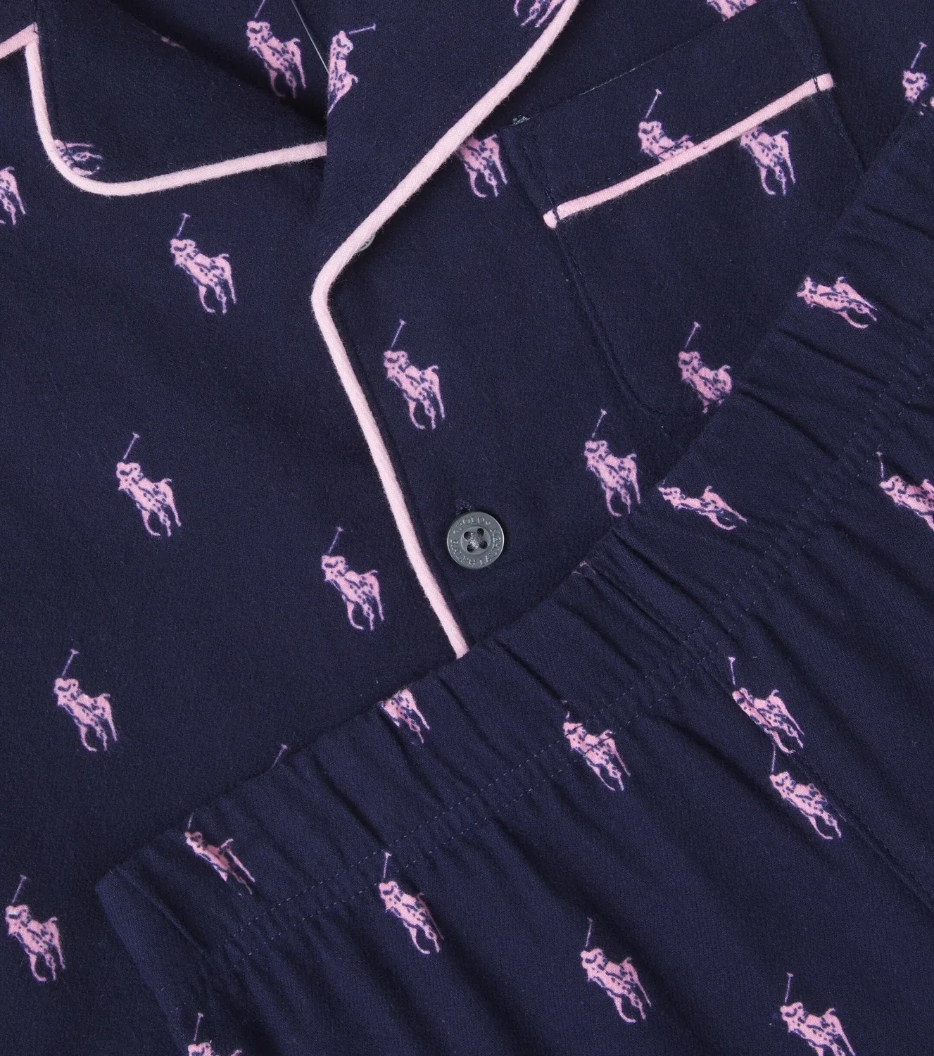 Пижама хлопковая с длинным рукавом Polo Ralph Lauren Kids, синий — фото 2