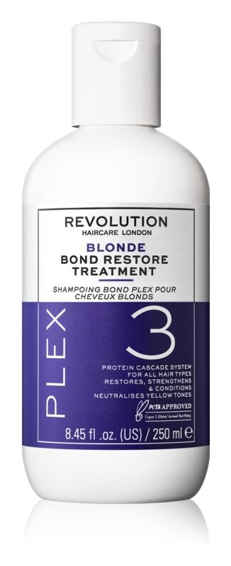 

Интенсивный уход за сухими и поврежденными волосами Revolution Haircare Plex Blonde No.3 Bond Restore Treatment