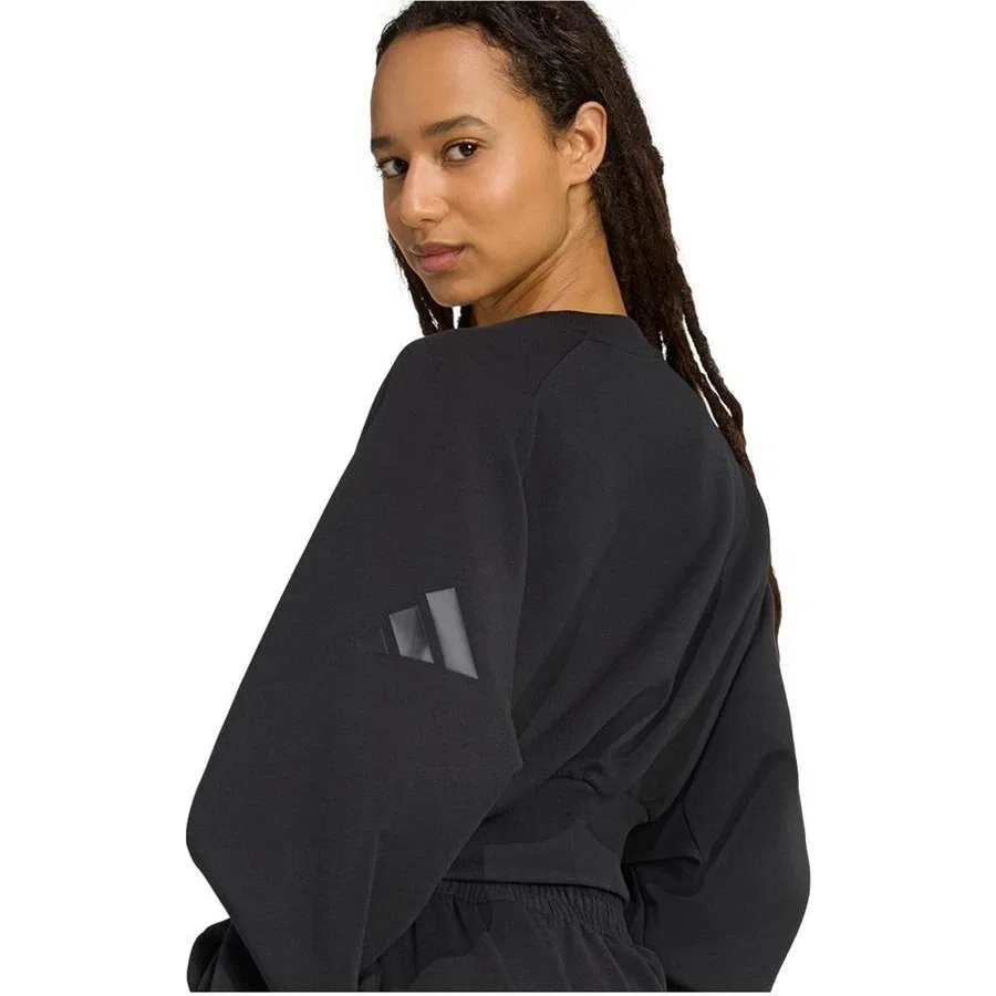 Женский свитшот с широкой резинкой и сборкой W ALL SZN SL SW adidas, Черный — фото 4