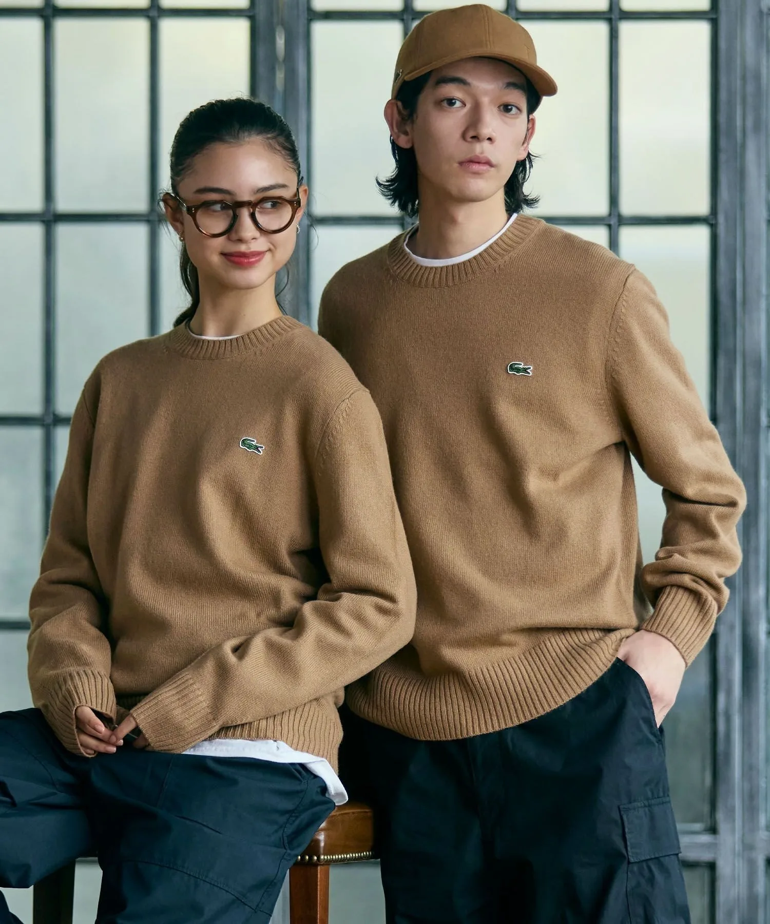 Вязаный шерстяной свитер LACOSTE, Camel — фото 2