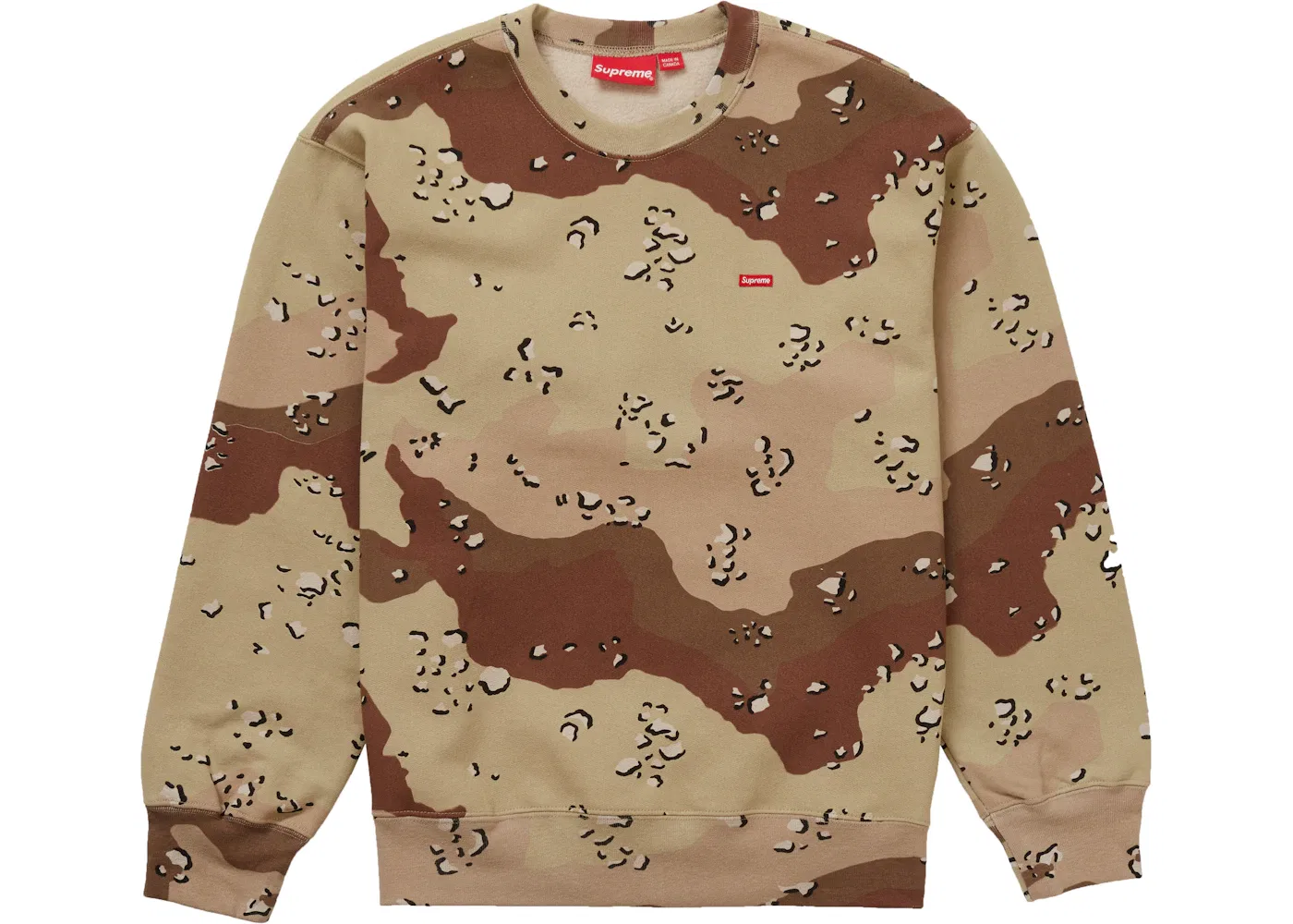 Мужской свитшот с принтом Supreme Small Box Crewneck (FW20), Chocolate Chip Camo