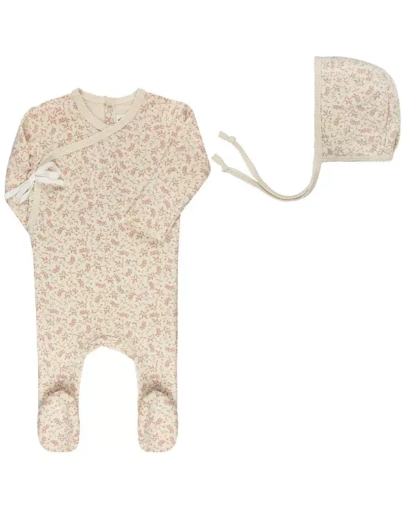 Детский комплект из футера с моделью Vine Collection Ely'S & Co., Ivory Pink