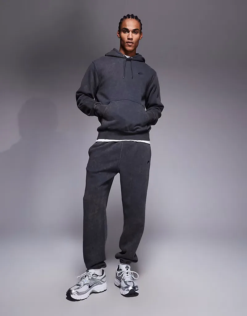 Худи Nike Club Wash темно-серый — фото 4
