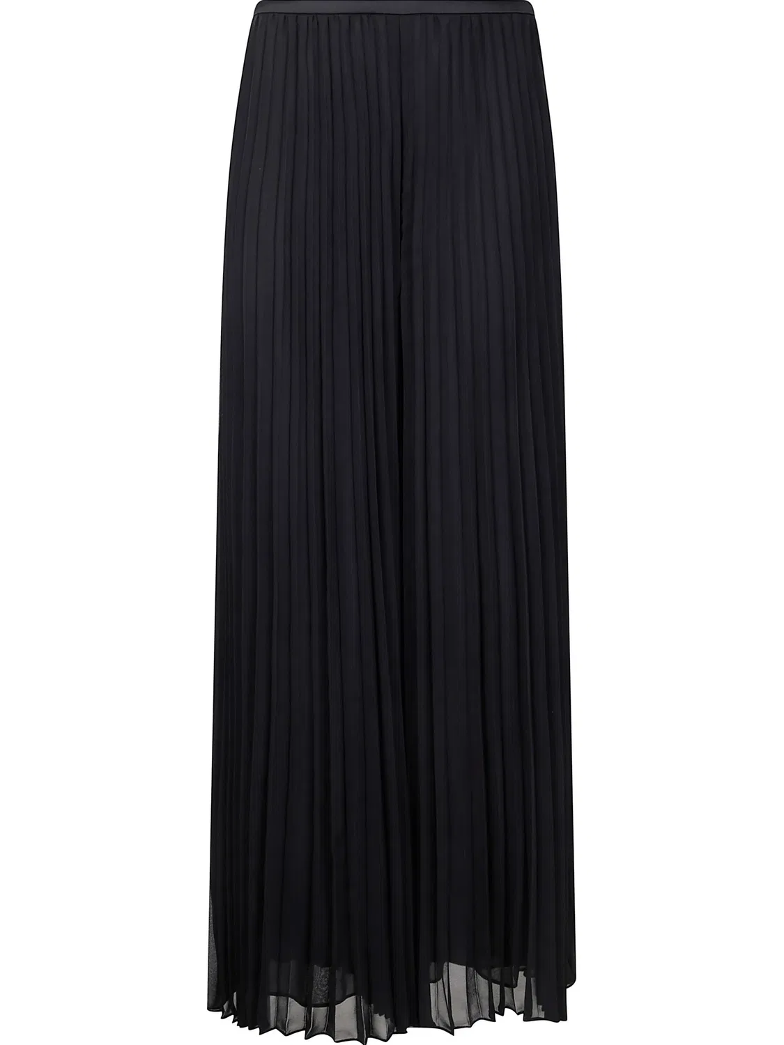 Плиссированные брюки из георжетты Emporio Armani, черный