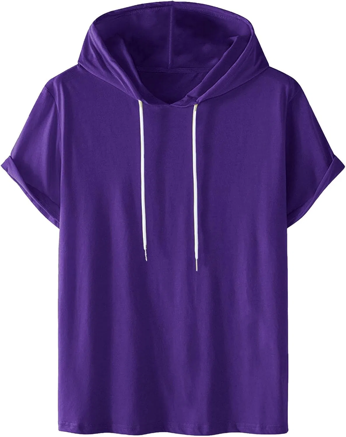 Мужская футболка с капюшоном легкая на шнурке, Purple