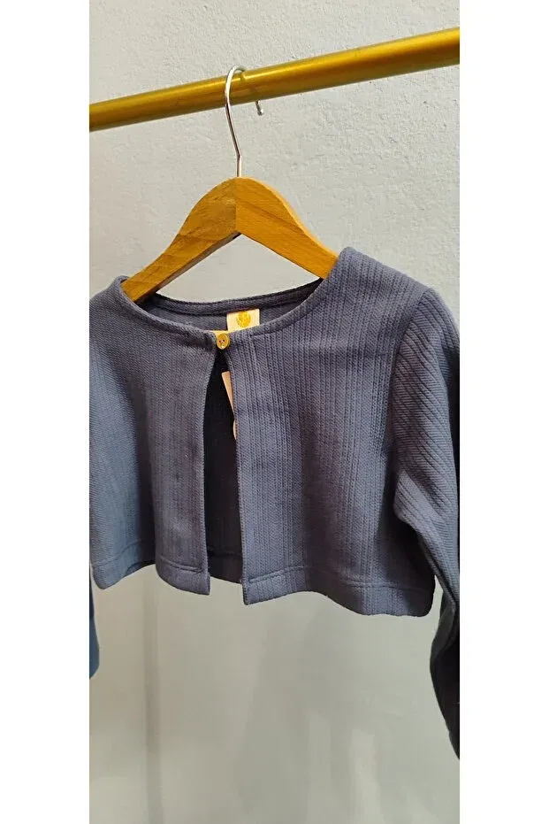 Детское болеро для девочек хлопковое Dfn, Navy Blue — фото 2