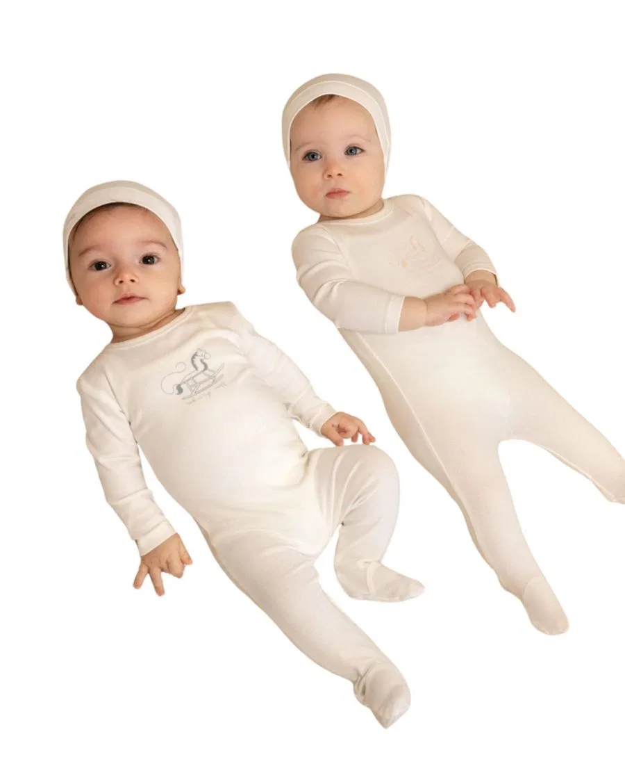 Боди-комбинезон с длинным рукавом Rocking Horse NoggiWear, Cream — фото 3