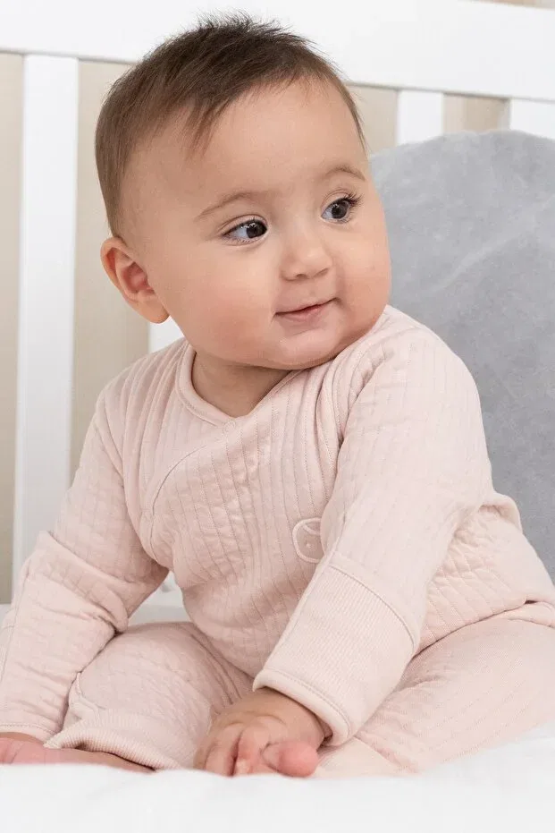 Детский комбинезон для девочек стеганый Little Gusto, Pink — фото 2