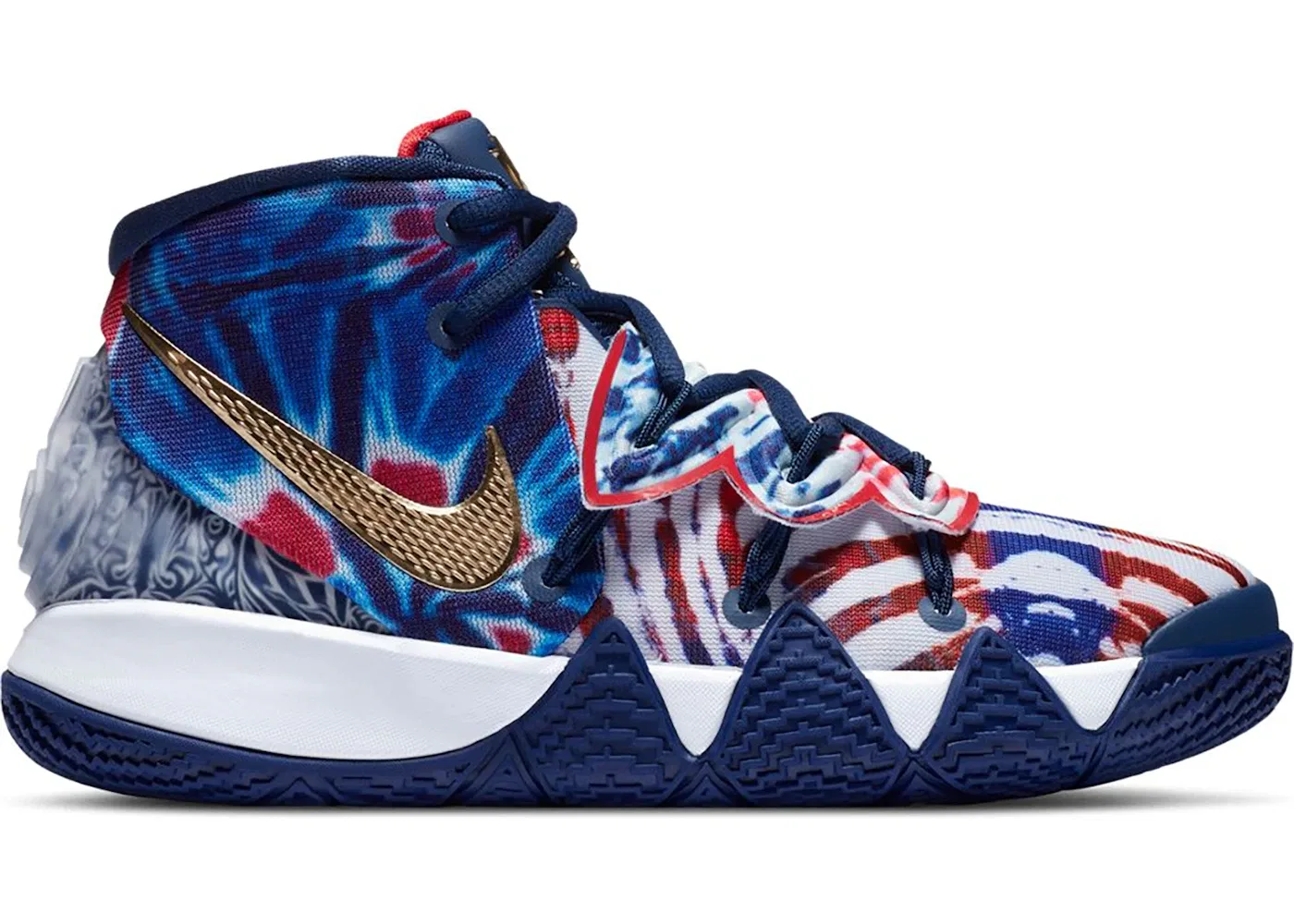 Детские кроссовки для мальчиков с принтом Nike Kybrid S2 Nike, Blue Void Metallic Gold Photo Blue White