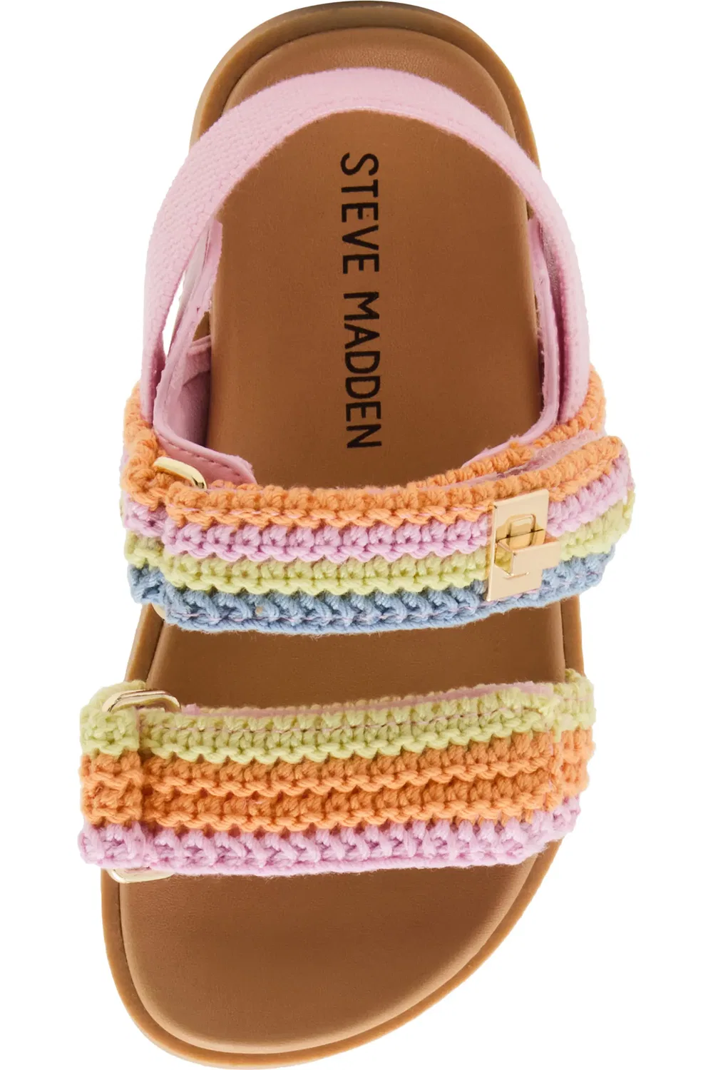 Детские сандалии слингбэк с регулируемыми ремешками TMonar Steve Madden, Pastel Multi — фото 4