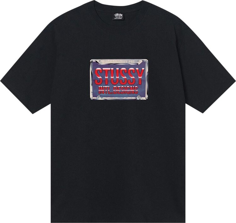 

Футболка Stussy Plates Tee 'Black', черный