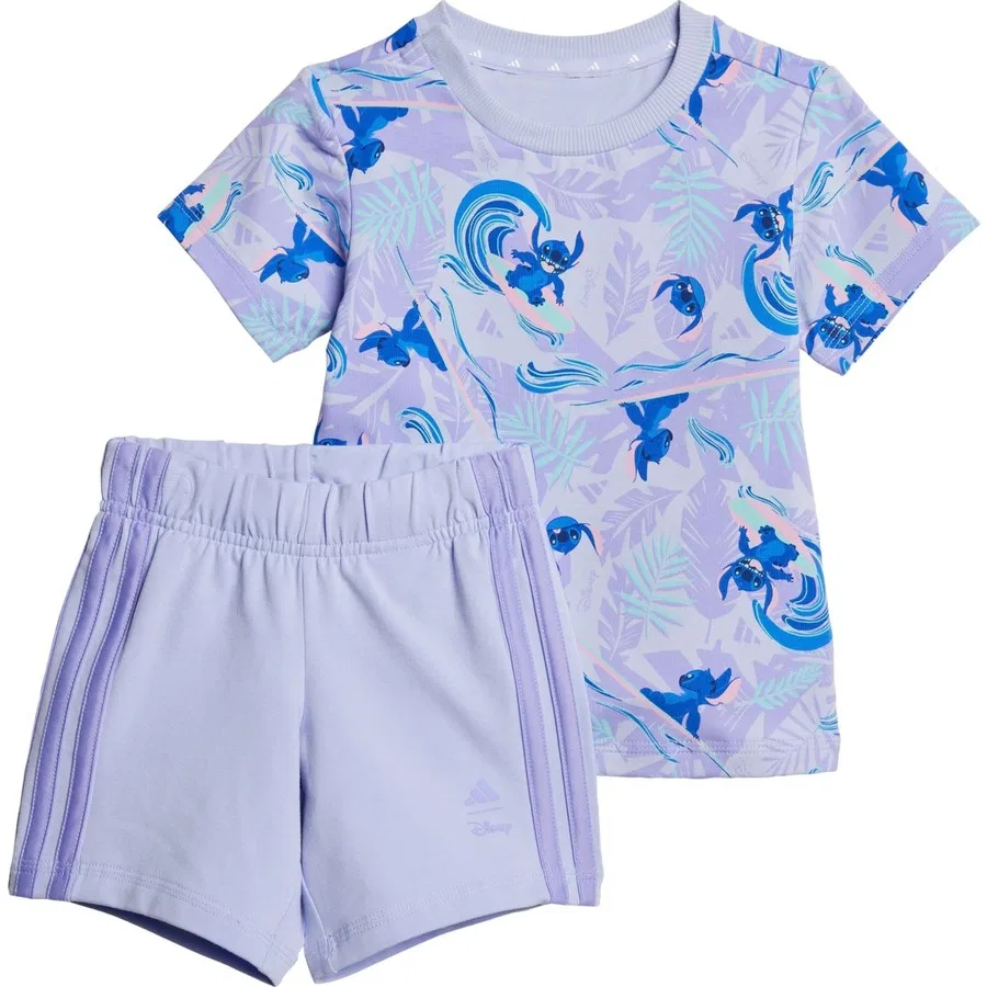 Комплект футболка и шорты с принтом Stitch adidas Disney Lilo & Stitch, Фиолетовый