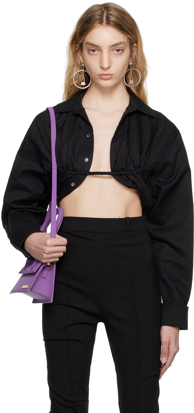 

Рубашка Jacquemus Le Raphia 'La Chemise Machou', черная