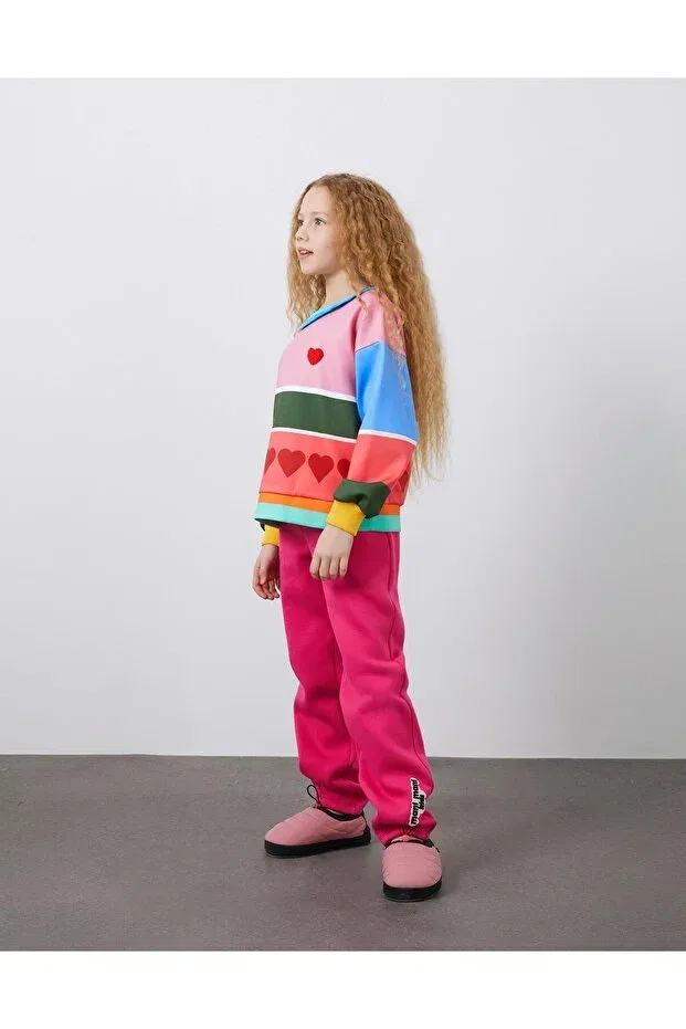 Детские свитшот для девочек с принтом Ruffle collar detailed printed girl's sweatshirt Manimani, Original — фото 3