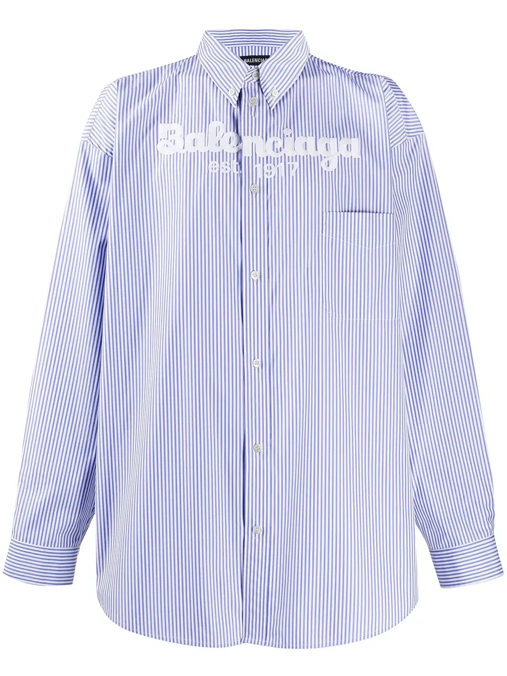Рубашка EST. 1917 с вышивкой Balenciaga, синий