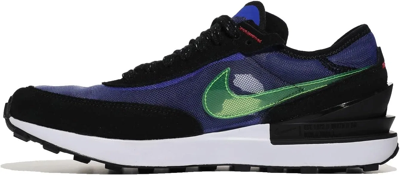 Детские кроссовки с вафельной подошвой Blue Volt Waffle One Nike, Medium Blue/Volt/Black/Mystic Hibiscus — фото 2