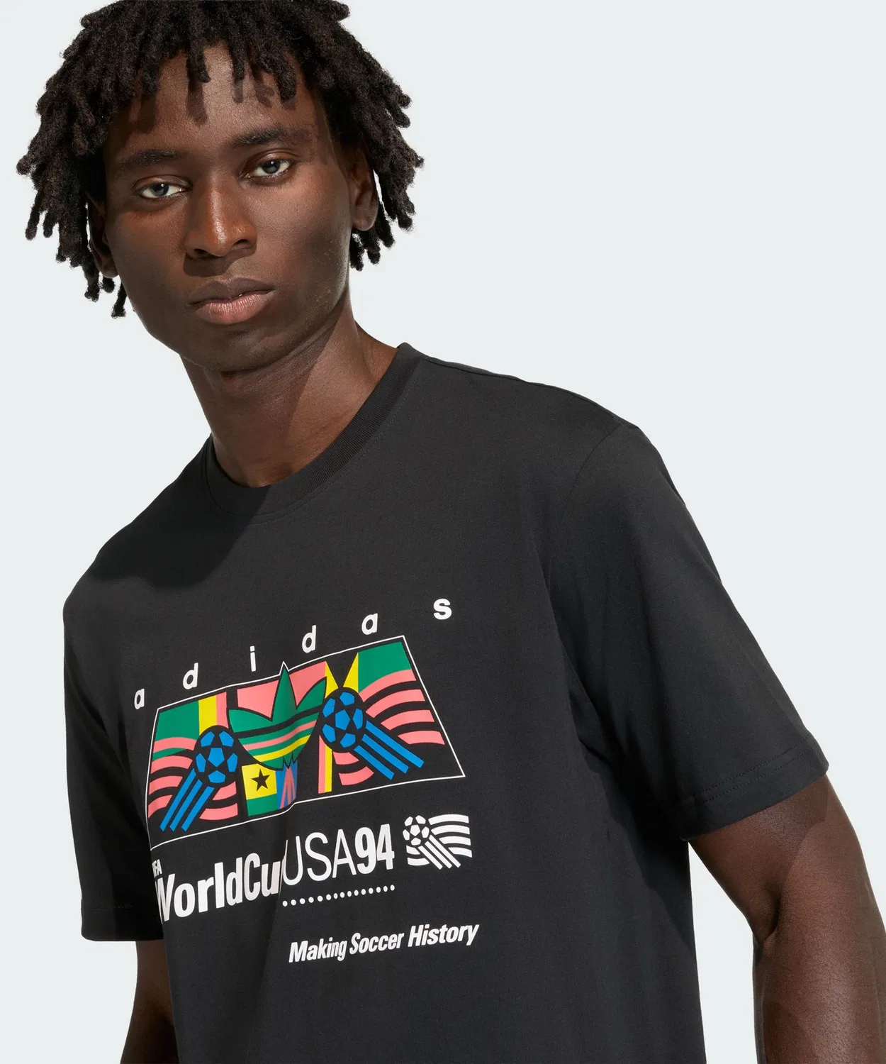 Мужская/Женская футболка с принтом Archive Africa 94 Adidas, Черный