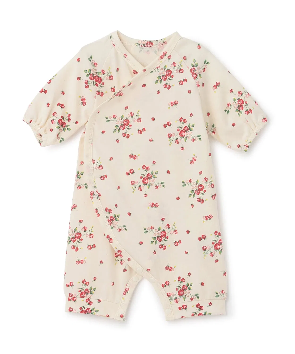 Детский боди-комбинезон с принтом Organic Wild Strawberry sense of wonder, Белый