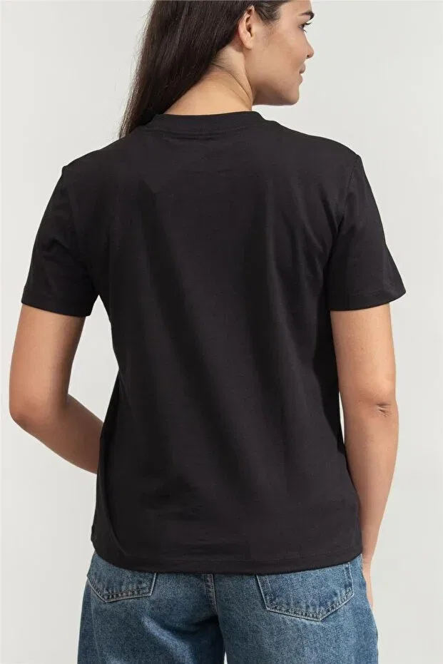 Женская футболка с круглым вырезом Calvin Klein, Black — фото 3