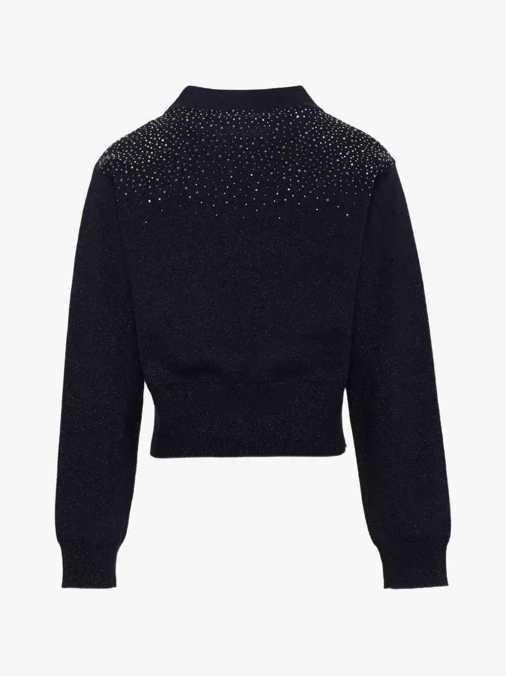 Джемпер с логотипом, отделанный кристаллами Trussardi Junior, синий — фото 2