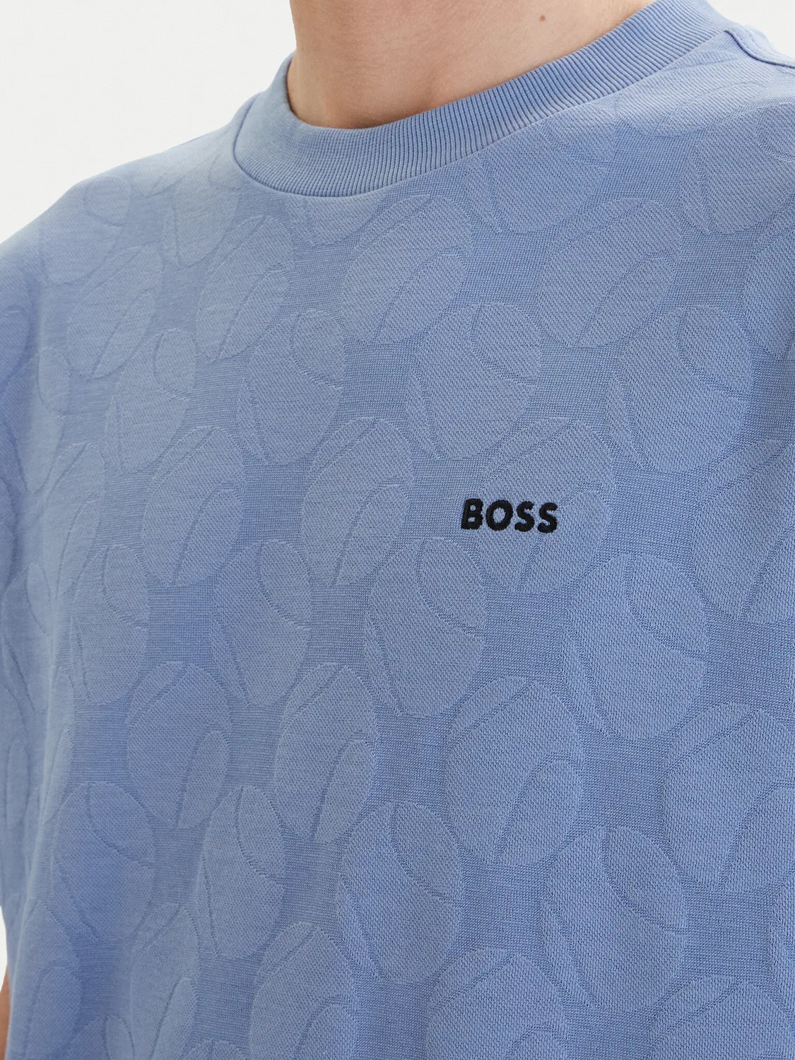 Мужская футболка небесно-голубого цвета свободного кроя Member Boss, голубой — фото 4