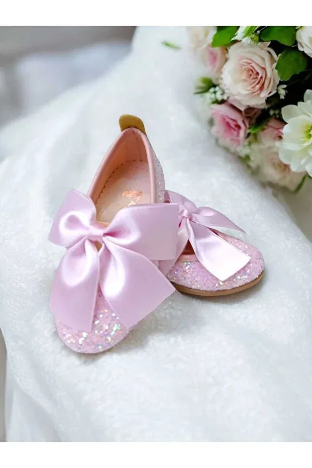 Детские балетки для девочек с бантом Patik Bebe, Powdered Glitter — фото 4