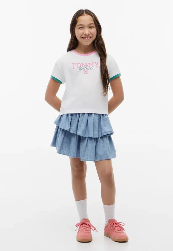 Футболка с принтом, свободный крой, Crest tee, Tommy Hilfiger, white, белый — фото 2