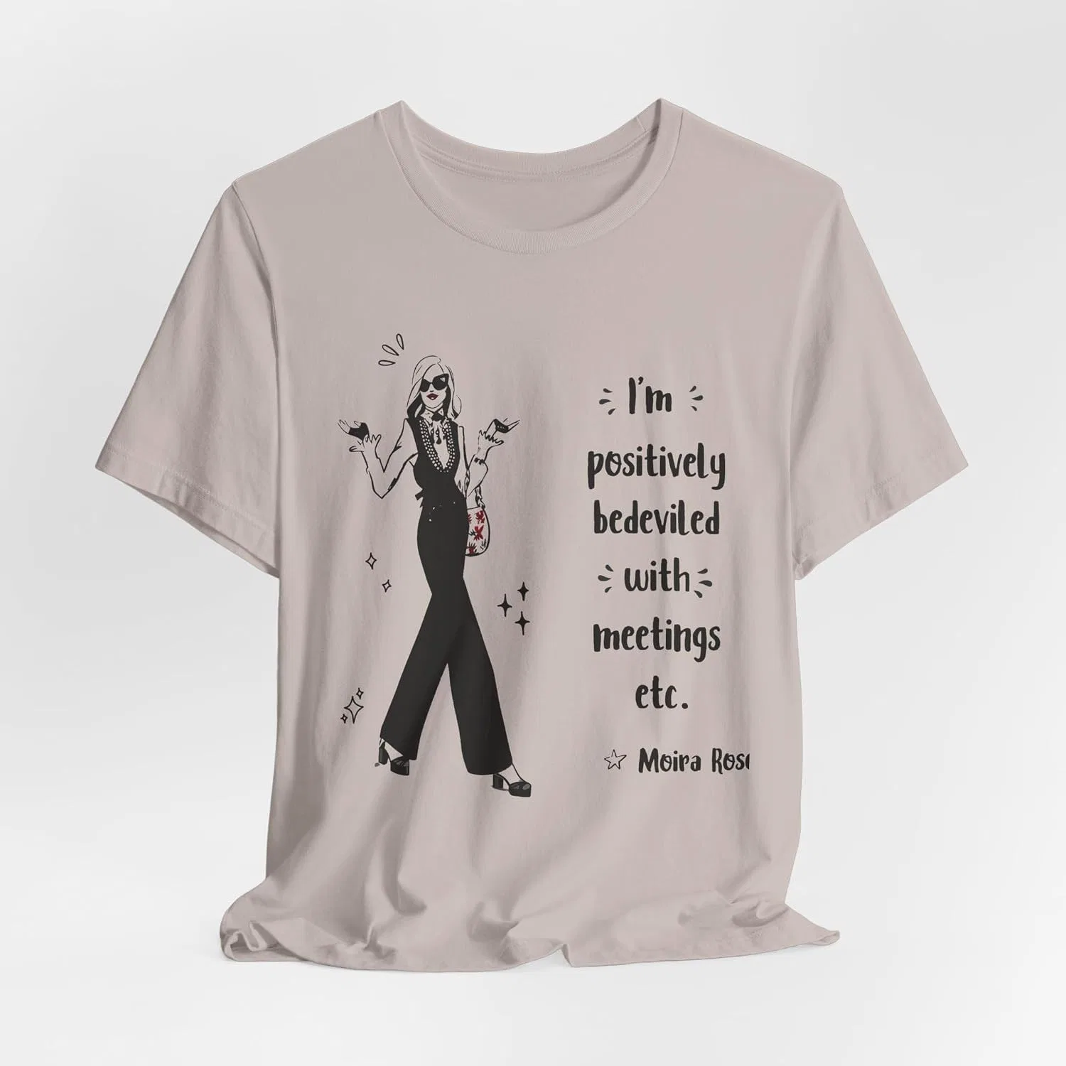 Женская футболка с принтом Funny Moira Rose Quotes, Heather Cool Grey — фото 4