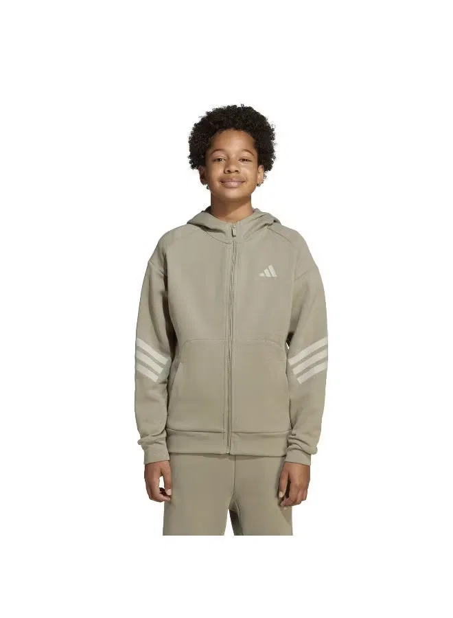 Худи на молнии с капюшоном с полосами 3-Stripes Future Icons Adidas, зеленый