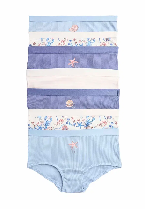 Трусы с принтом животных 7 pack seashell print shorts Marks & Spencer mix, синий