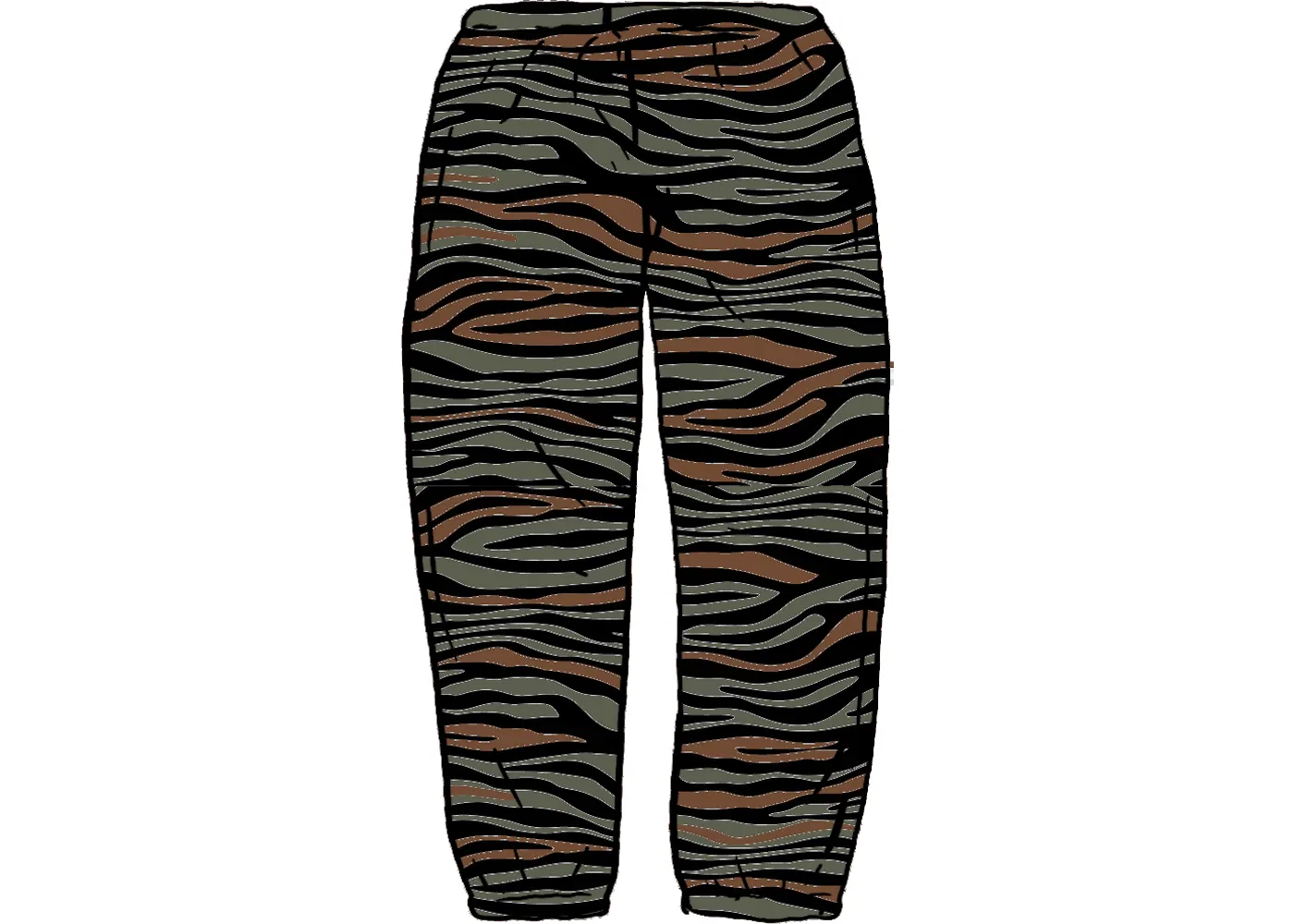 Мужские спортивные штаны с принтом Supreme Small Box Sweatpant Tigerstripe Camo, Tigerstripe Camo