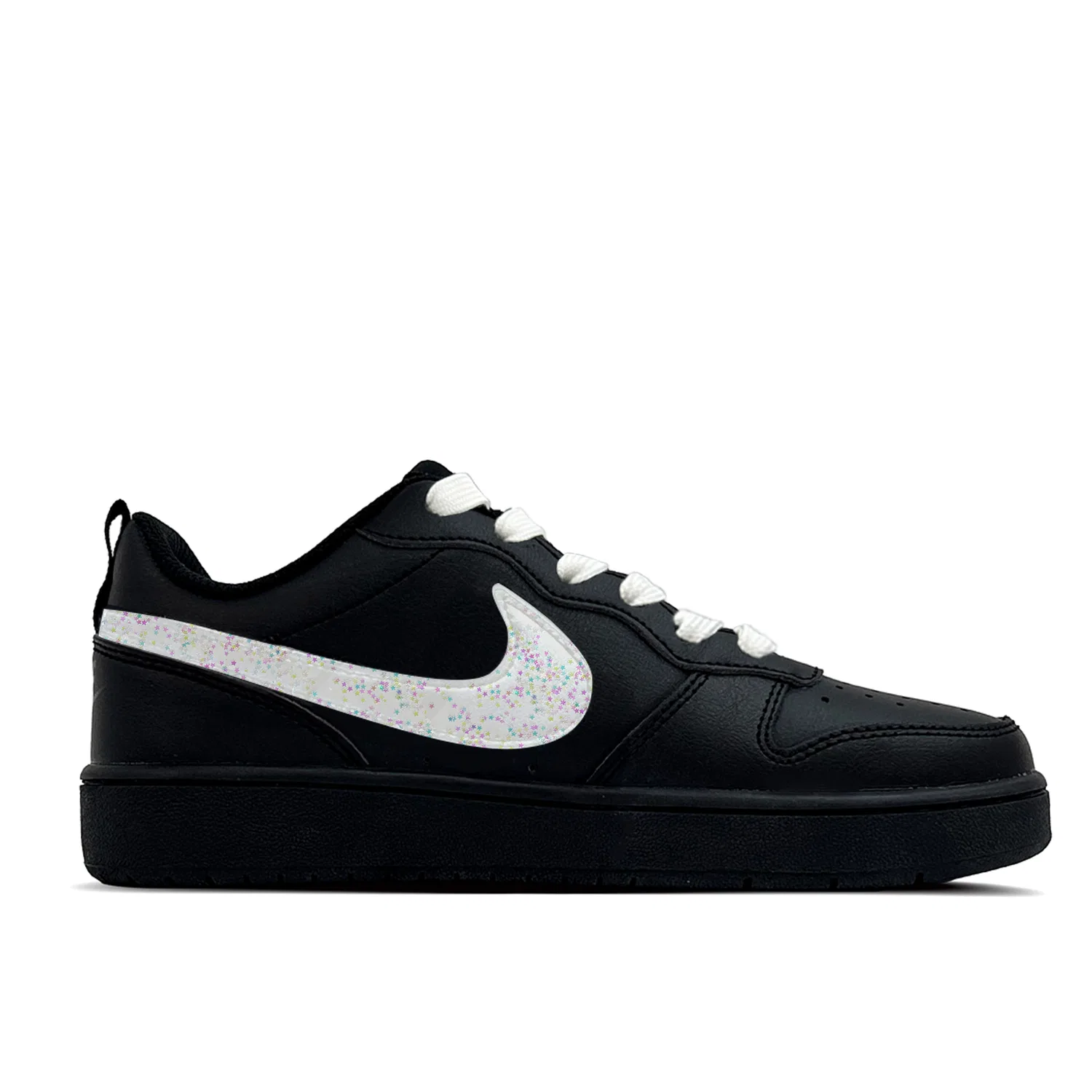 Детские кеды для скейтбординга с блестками Nike Court Borough, Black — фото 4