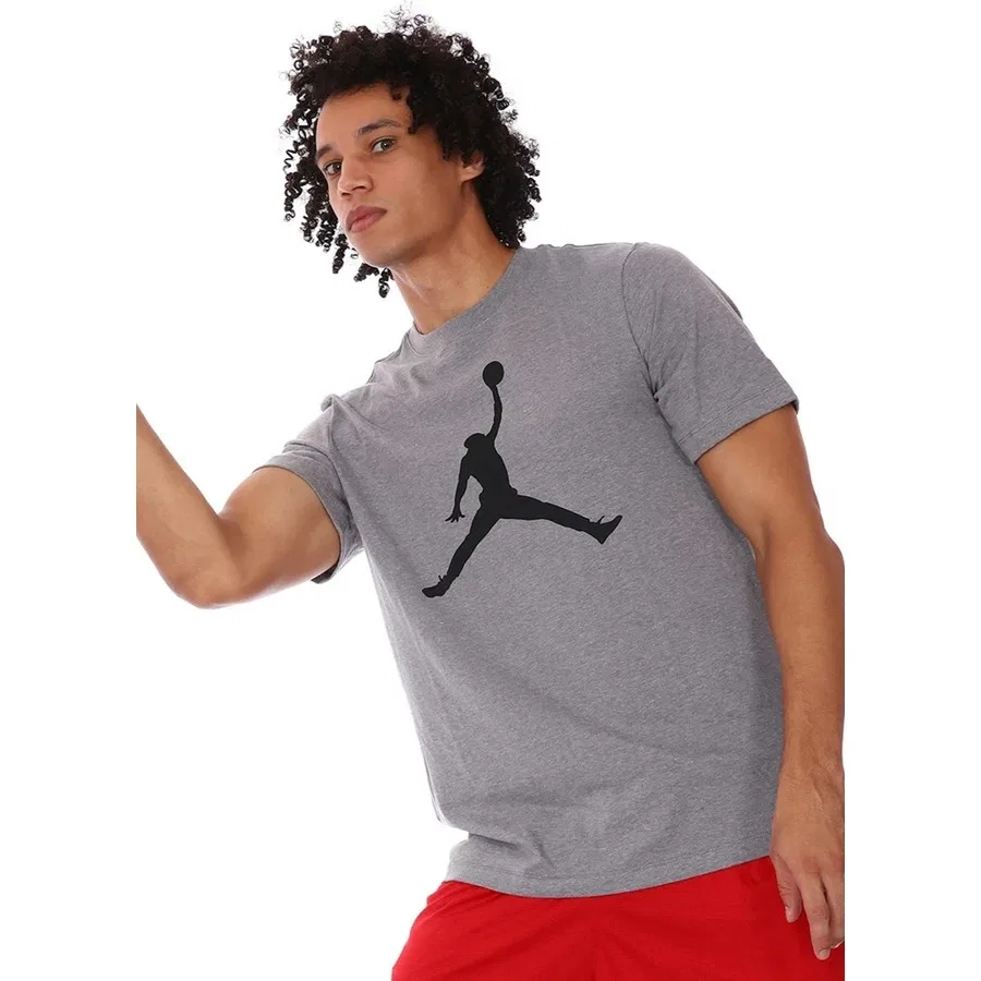 Футболка с графическим принтом Air Jordan Jumpan Short-Sleeve Crew Nike, Черно-серый — фото 3