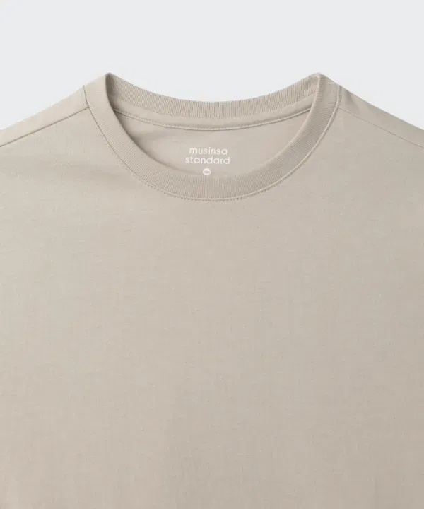 Футболка с круглым вырезом, свободная, Musinsa Standard Kids, Dusty Beige — фото 4