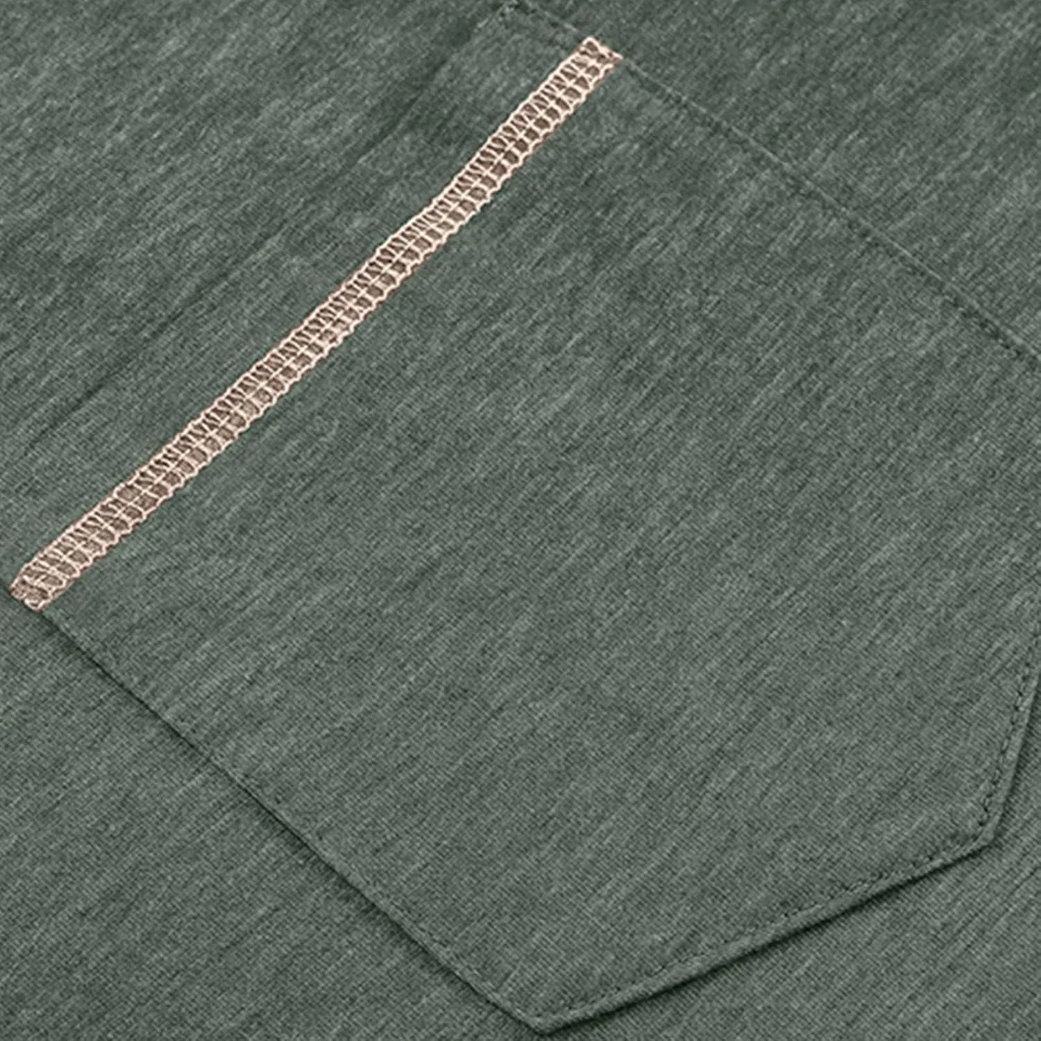 Мужская повседневная рубашка хенли с карманом, Army Green — фото 3