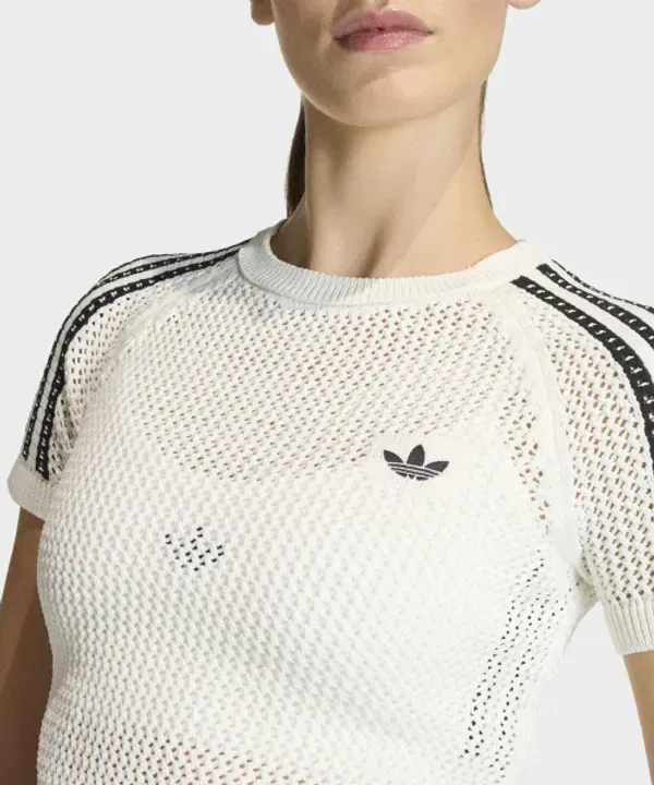 Тип-топ с вязаным воротником, KALI Adidas, белый — фото 3