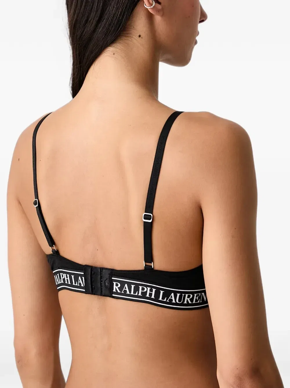 Бюстгальтер-треугольник с логотипом на резинке POLO RALPH LAUREN, черный — фото 2