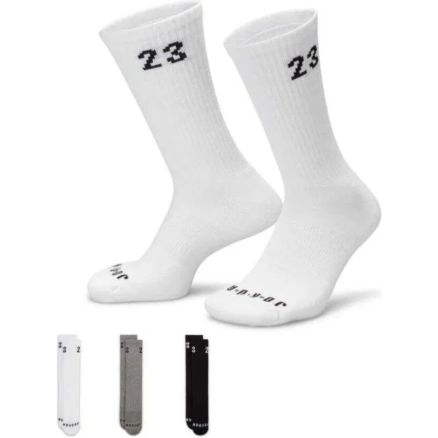 Носки спортивные с логотипом Jordan Essential Crew, 3 пары, Nike, Белый