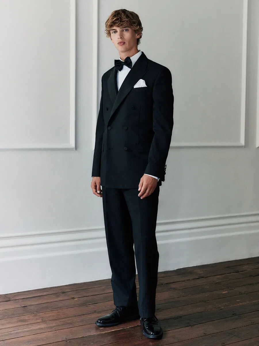 Пиджак Next Regular fit 'Nova Fides Signature' черного цвета — фото 4