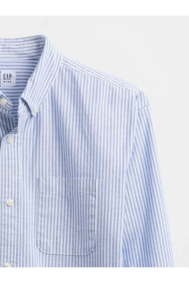 Детская рубашка для мальчиков с принтом Oxford Shirt Gap, Синий — фото 2