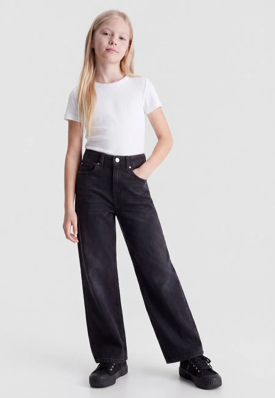 Джинсы Calvin Klein Jeans с широкими штанинами, черные — фото 2