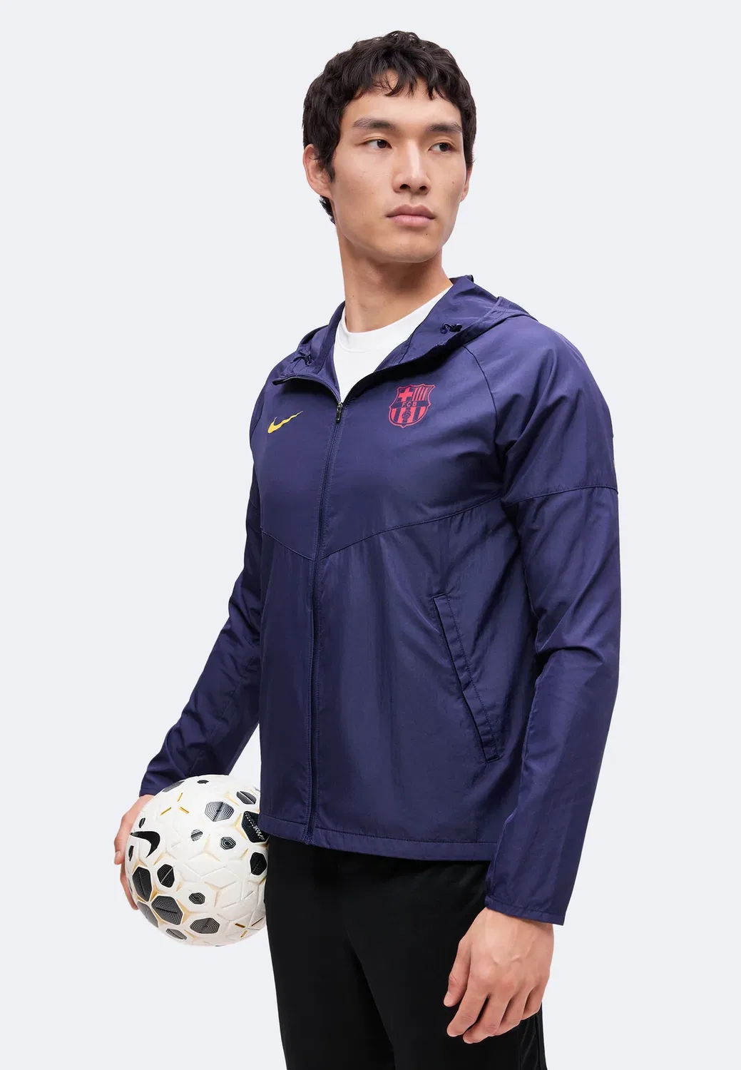 Fcb City Side Running - клубная одежда Nike Performance, Blackened Blue/Mineral Yellow — фото 4