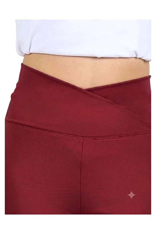Детские леггинсы для девочек с карманами Erdem Kids, Burgundy — фото 2