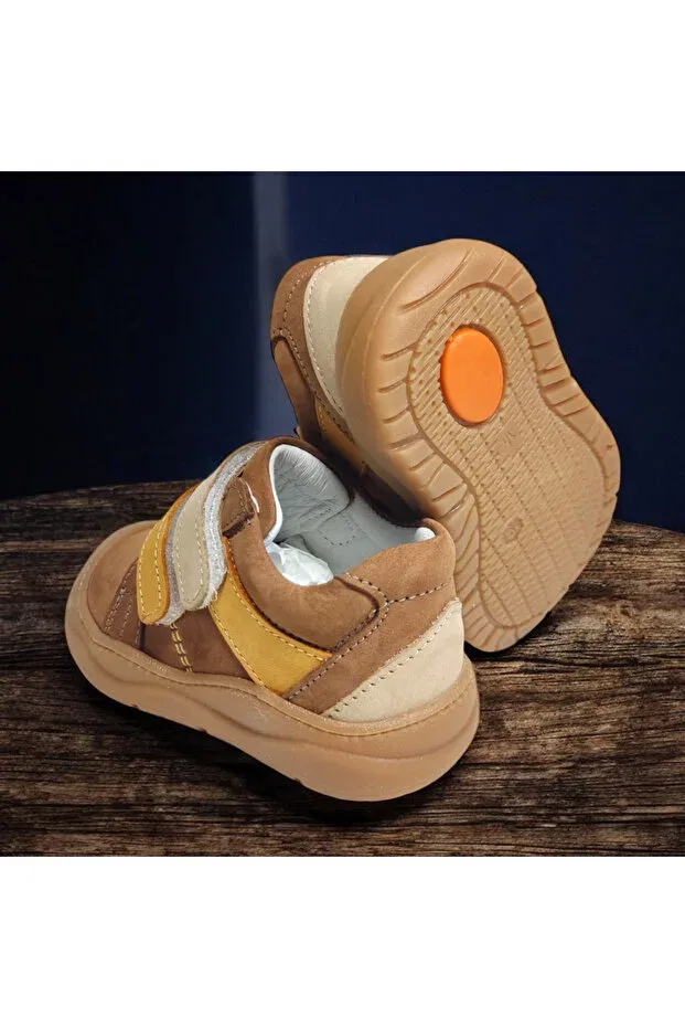 Детские тапочки-носочки из натуральной кожи Sportswear Viva Shoes, Brown — фото 2