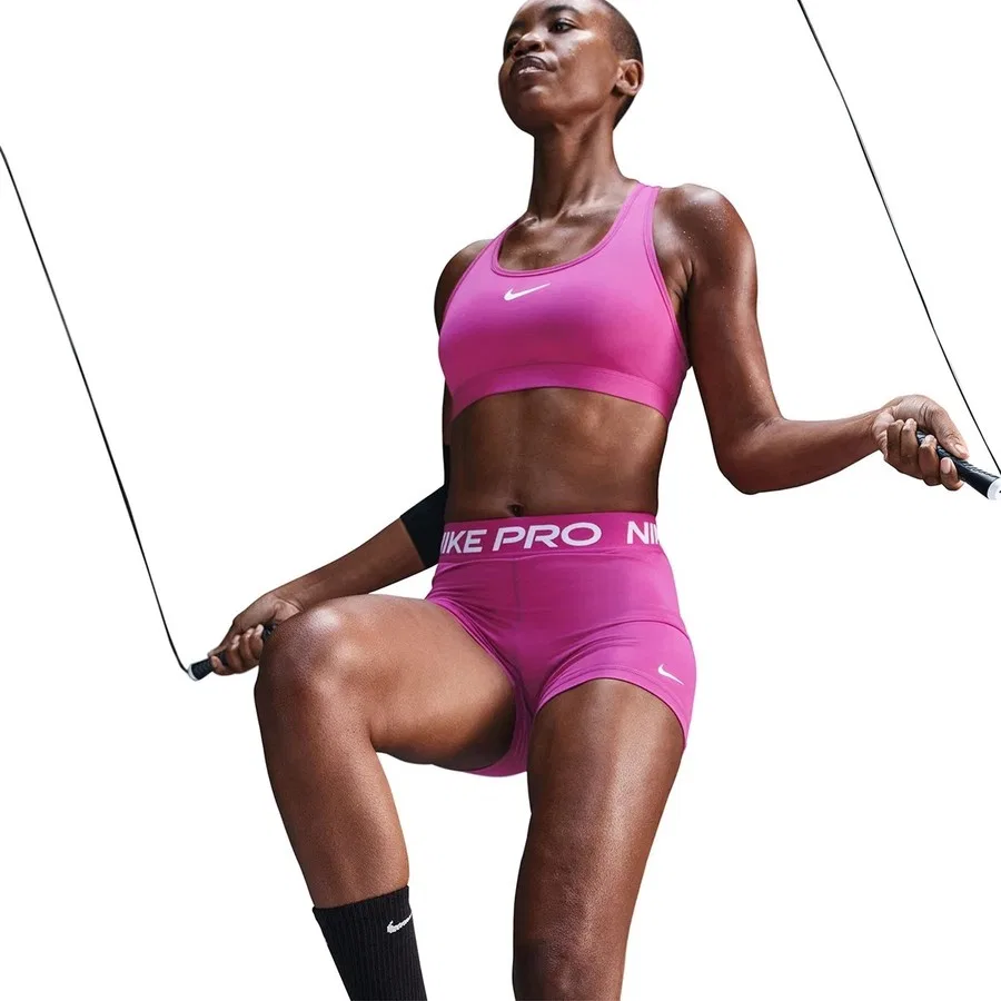Шорты Nike Pro Dri-FIT Mid-Rise 5" с принтом, Розовый — фото 4