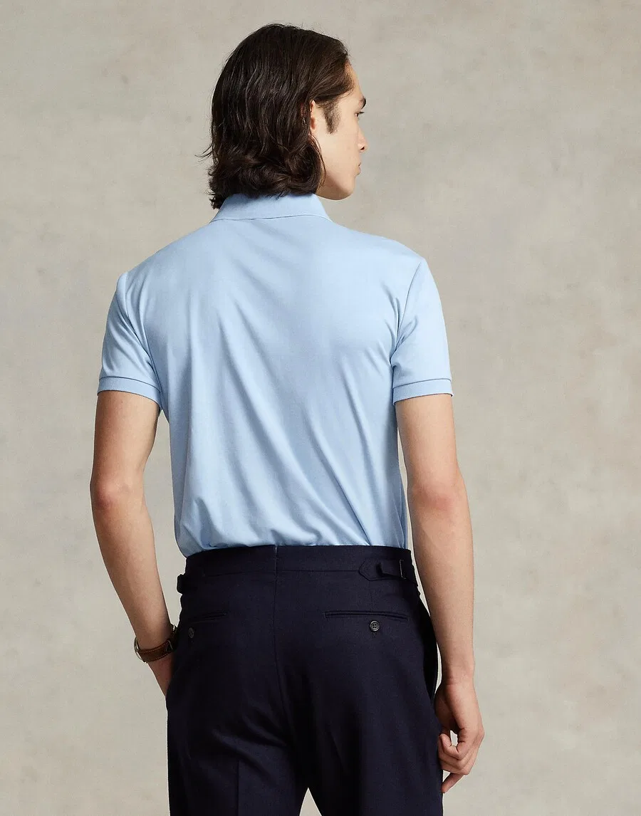 Рубашка Polo Ralph Lauren светло-голубого и темно-синего цвета — фото 4