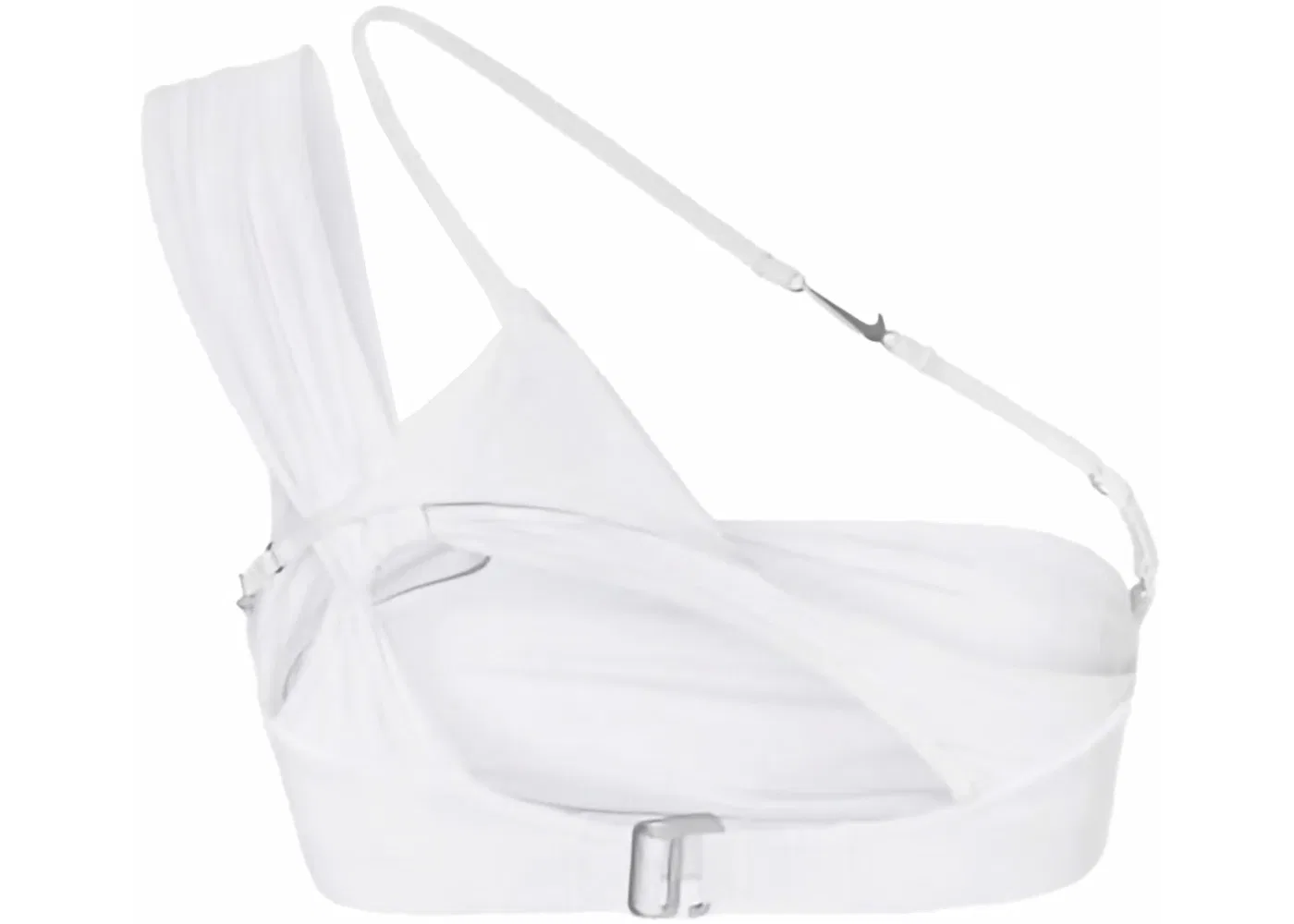 Женский спортивный бюстгальтер с драпировкой Jacquemus x Nike La Brassière Drapée, White — фото 2