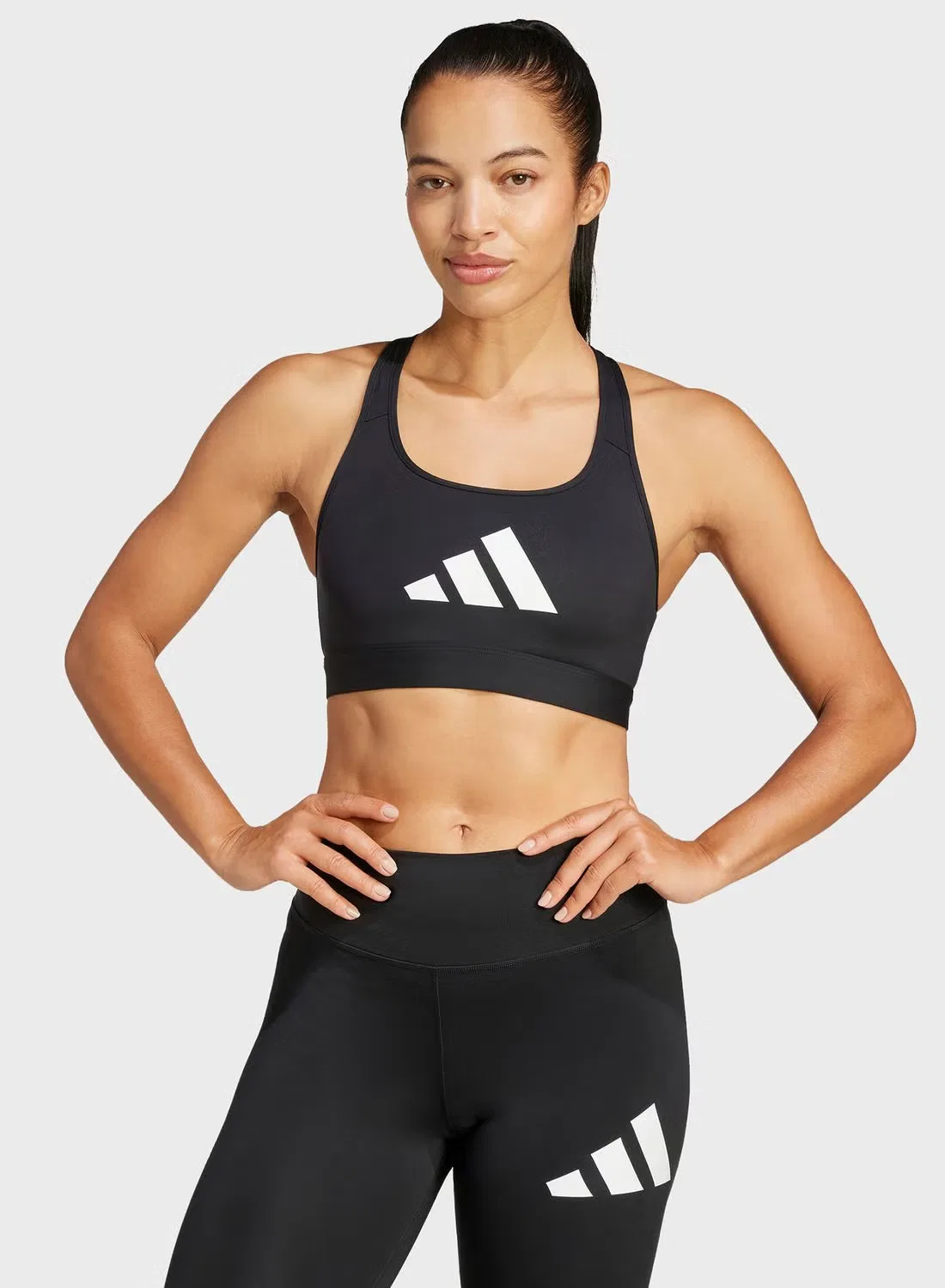 Спортивный бюстгальтер с графическим принтом Primeliftreact Adidas, черный