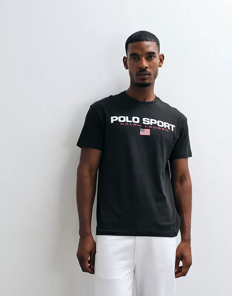 Спортивная футболка Polo Ralph Lauren, выстиранного, черный — фото 4