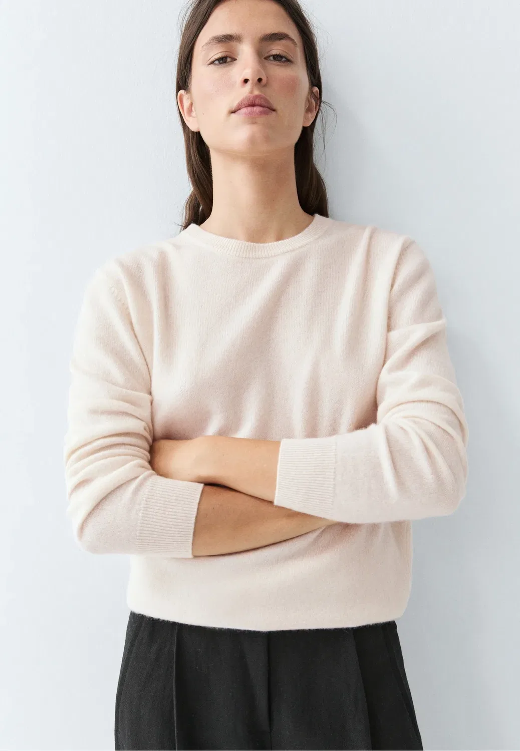 Свитер с длинными рукавами из 100% кашемира Massimo Dutti, Beige — фото 4